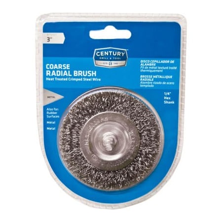 Century Drill & Tool Century Drill Drill Radial Wire Brush 3" Dia. Steel Crimped 76431